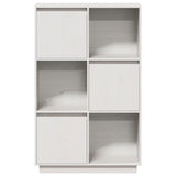 Highboard White 74x35x117 cm Solid Wood Pine - Rear View