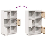 Highboard White 74x35x117 cm Solid Wood Pine - Extra Image