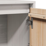 Highboard White 74x35x117 cm Solid Wood Pine - Extra Image
