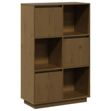 Highboard Honey Brown 74x35x117 cm Solid Wood Pine - Front View