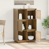 Highboard Honey Brown 74x35x117 cm Solid Wood Pine - Side View