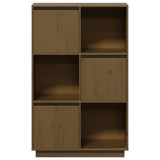 Highboard Honey Brown 74x35x117 cm Solid Wood Pine - Rear View