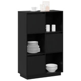 Highboard Black 74x35x117 cm Solid Wood Pine - Top-Down View