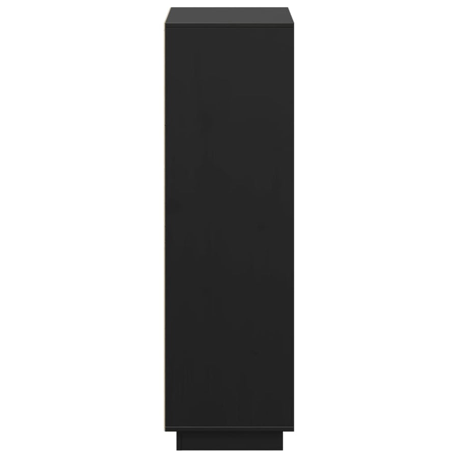 Highboard Black 74x35x117 cm Solid Wood Pine