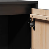 Highboard Black 74x35x117 cm Solid Wood Pine - Extra Image