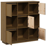 Highboard Honey Brown 110.5x35x117 cm Solid Wood Pine - Close-Up Angle