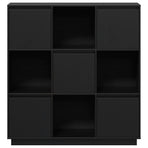 Highboard Black 110.5x35x117 cm Solid Wood Pine