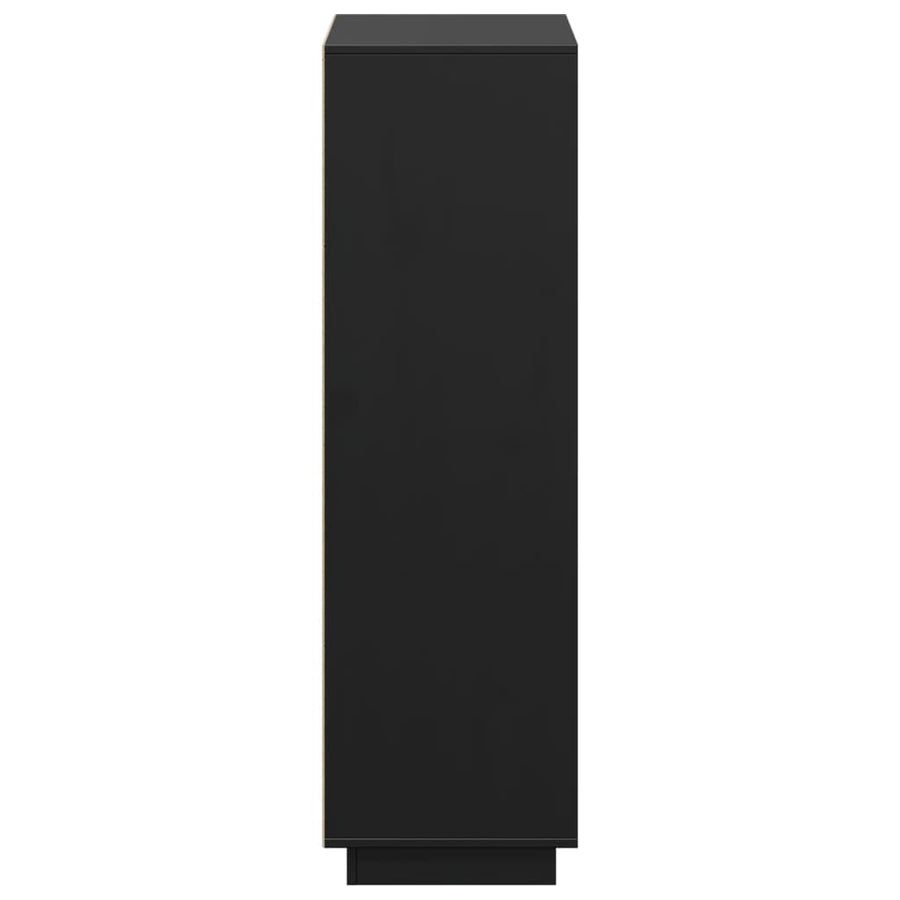 Highboard Black 110.5x35x117 cm Solid Wood Pine