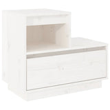 Bedside Cabinet White 60x34x51 cm Solid Wood Pine