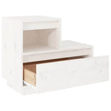 Bedside Cabinet White 60x34x51 cm Solid Wood Pine