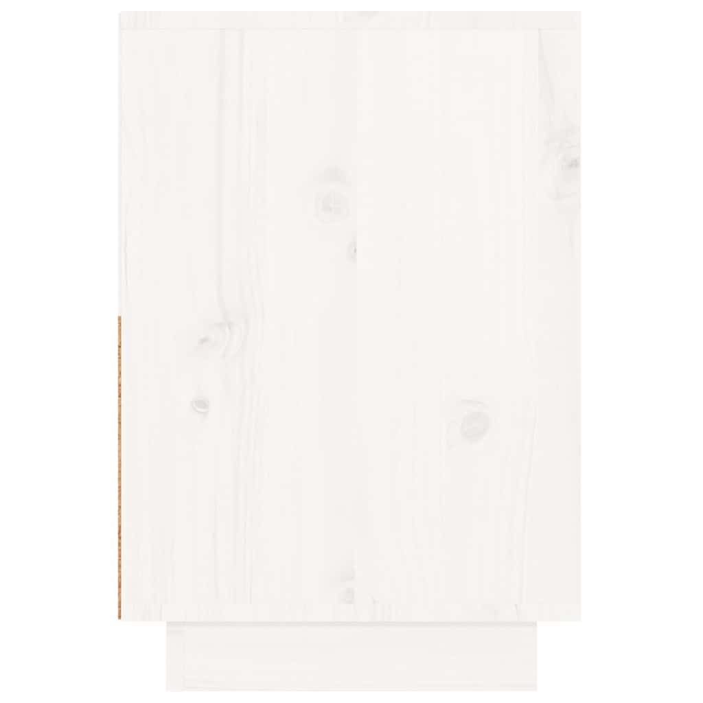 Bedside Cabinet White 60x34x51 cm Solid Wood Pine