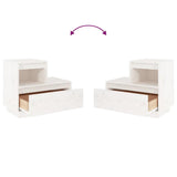 Bedside Cabinet White 60x34x51 cm Solid Wood Pine