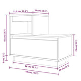 Bedside Cabinet White 60x34x51 cm Solid Wood Pine