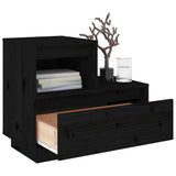 Bedside Cabinets 2 pcs Black 60x34x51 cm Solid Wood Pine - Extra Image