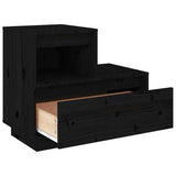Bedside Cabinets 2 pcs Black 60x34x51 cm Solid Wood Pine