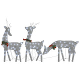Christmas Reindeer Family 270x7x90 cm Silver Cold White Mesh - Front View