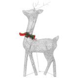 Christmas Reindeer Family 270x7x90 cm Silver Cold White Mesh - 45-Degree Angle
