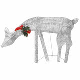 Christmas Reindeer Family 270x7x90 cm Silver Cold White Mesh - Rear View