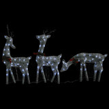Christmas Reindeer Family 270x7x90 cm Silver Cold White Mesh - Low Angle