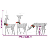 Christmas Reindeer Family 270x7x90 cm Silver Cold White Mesh - Extra Image