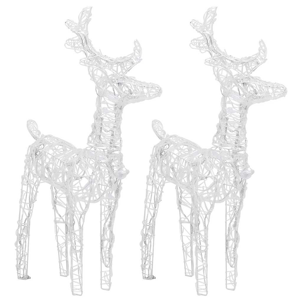 Christmas Reindeers 2 pcs Warm White 80 LEDs Acrylic
