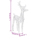 Christmas Reindeers 2 pcs Cold White 80 LEDs Acrylic - Low Angle
