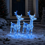 Christmas Reindeers 2 pcs Blue 80 LEDs Acrylic
