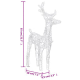 Christmas Reindeers 2 pcs Blue 80 LEDs Acrylic - Low Angle