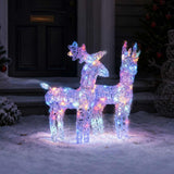 Christmas Reindeers 2 pcs Multicolour 80 LEDs Acrylic