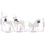 Reindeer & Sleigh Christmas Decoration 60 LEDs Outdoor White - Extra Image