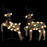 Christmas Reindeers 2 pcs Gold 40 LEDs - Side View