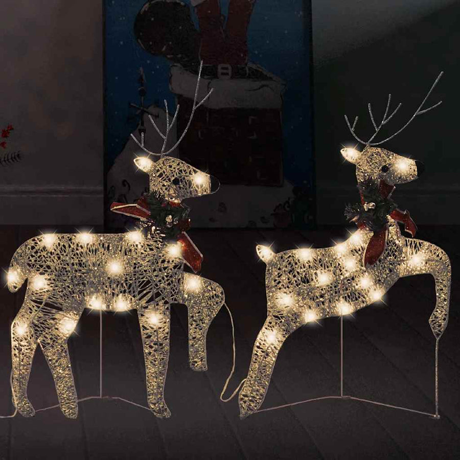 Christmas Reindeers 2 pcs Gold 40 LEDs