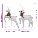 Christmas Reindeers 2 pcs Silver 40 LEDs - Close-Up Angle