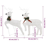Christmas Reindeers 2 pcs White 40 LEDs - Low Angle