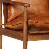2 Piece Sofa Set Brown Real Leather and Solid Wood Acacia - 45-Degree Angle