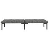 9 Piece Garden Lounge Set with Cushions Poly Rattan Dark Grey - Rear View