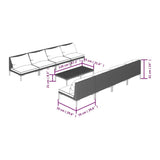 9 Piece Garden Lounge Set with Cushions Poly Rattan Dark Grey