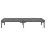 5 Piece Garden Lounge Set with Cushions Poly Rattan Dark Grey - Rear View