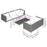 6 Piece Garden Lounge Set with Cushions Poly Rattan Dark Grey