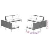 8 Piece Garden Lounge Set with Cushions Poly Rattan Dark Grey