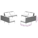 8 Piece Garden Lounge Set with Cushions Poly Rattan Dark Grey