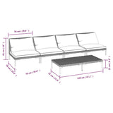 5 Piece Garden Lounge Set with Cushions Poly Rattan Dark Grey