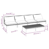 5 Piece Garden Lounge Set with Cushions Poly Rattan Dark Grey - Close-Up Angle