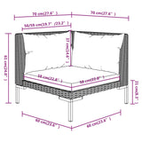 5 Piece Garden Lounge Set with Cushions Poly Rattan Dark Grey - Extra Image