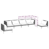 6 Piece Garden Lounge Set with Cushions Poly Rattan Dark Grey