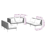 6 Piece Garden Lounge Set with Cushions Poly Rattan Dark Grey