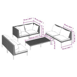 7 Piece Garden Lounge Set with Cushions Poly Rattan Dark Grey