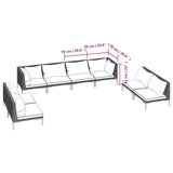 8 Piece Garden Lounge Set with Cushions Poly Rattan Dark Grey - Close-Up Angle