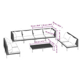 9 Piece Garden Lounge Set with Cushions Poly Rattan Dark Grey - Extra Image