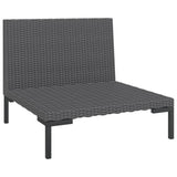 7 Piece Garden Lounge Set with Cushions Poly Rattan Dark Grey